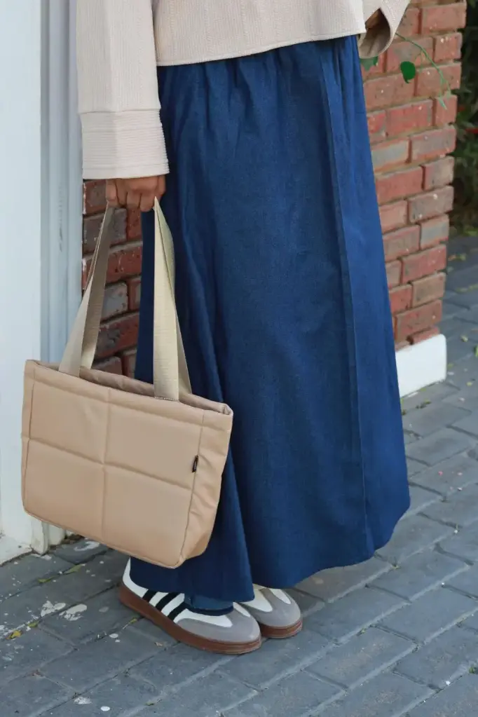 dark denim cloche skirt