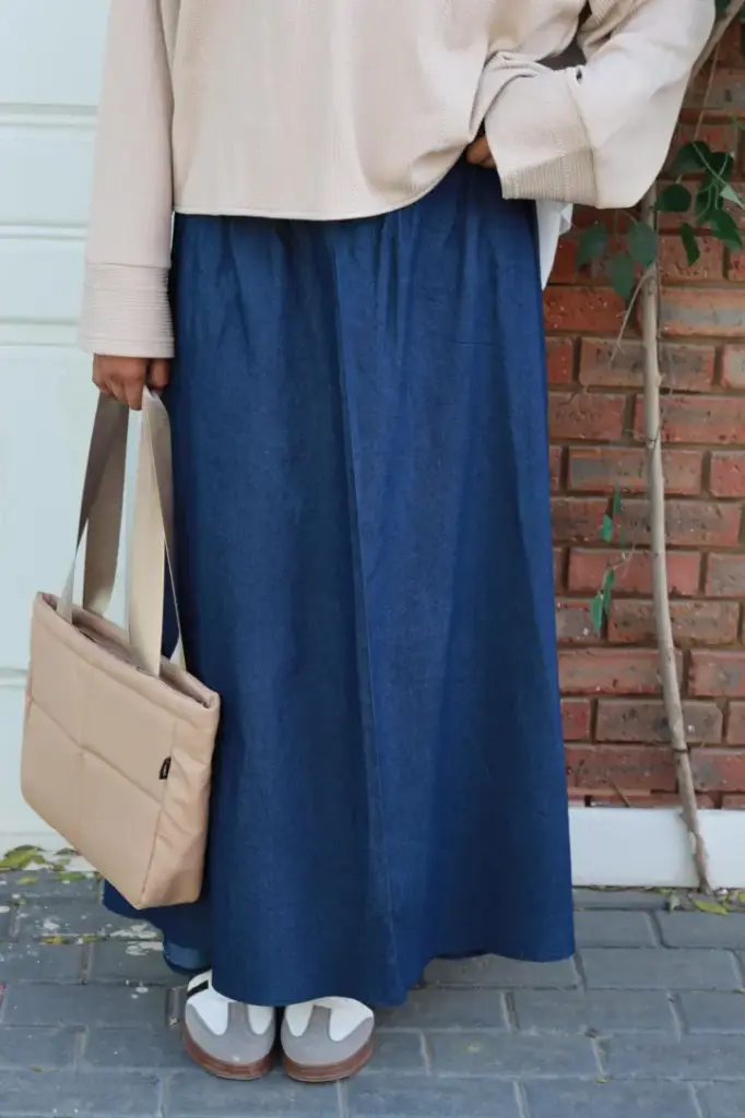 dark denim cloche skirt