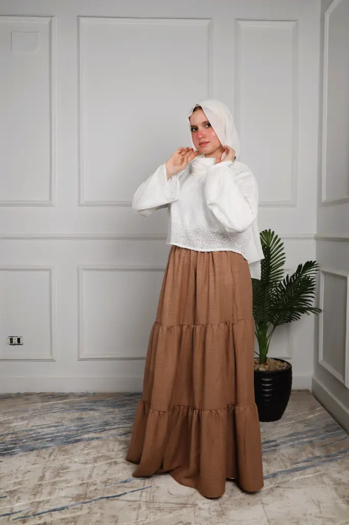 Caramel Linen Skirt