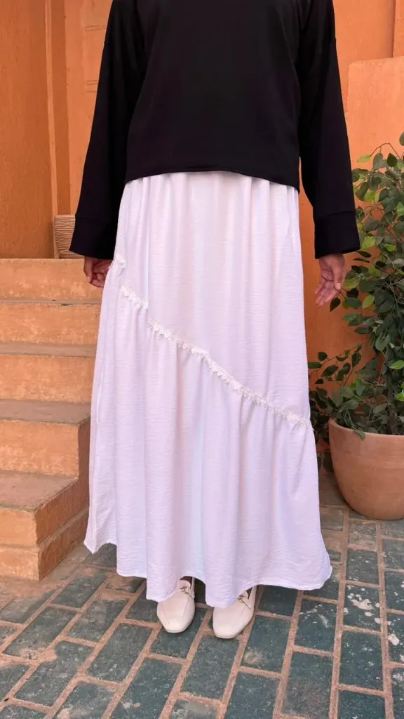 white lenin cloche skirt