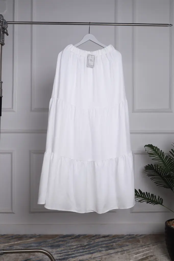  White Linen Skirt  (S, 100cm)